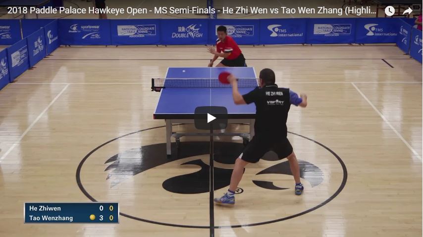2018 Paddle Palace Hawkeye Open - MS Semi-Finals - He Zhi Wen vs Tao Wen Zhang Highlights