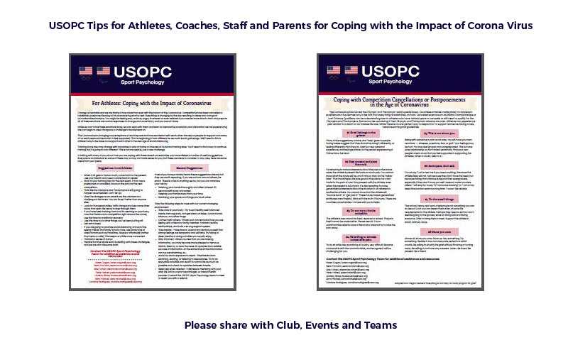 Tips for Athletes, Coaches, Staff, and Parents During the Corona Virus Outbreak,,