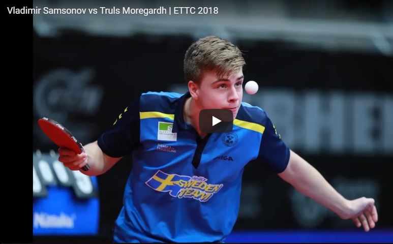 Vladimir Samsonov vs Truls Moregardh , ETTC 2018,Stiga Carbonado 290 Blade,Stiga Mantra M Rubber,PRO SPECIAL: Tibhar Samsonov Force Pro with Evolution MX-P,,PRO SPECIAL: Stiga Carbonado 245 with Stiga Mantra H